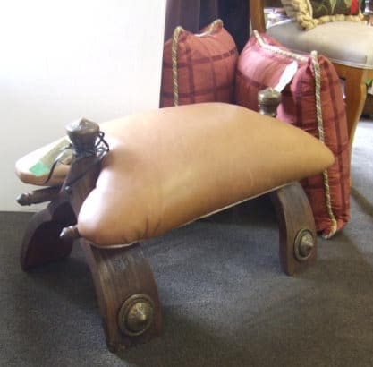 DSCF2155 Vintage Foot Stool from Turkey Refurbished with New Leather INV 004 249.50 Cropped