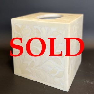 White on White Mosaic Tissue Box