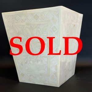 White on White Mosaic Waste Basket